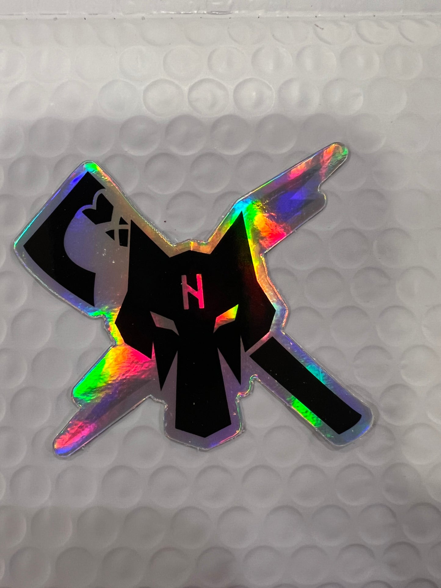 Wolf Lodge hologram die cut sticker